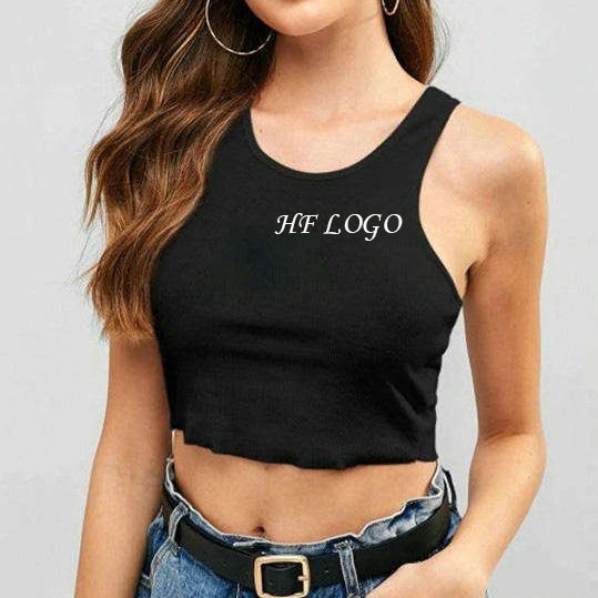 Women Girls Sleeveless Vest T-shirt Solid Color Yoga Sports Crop Top Sleeveless Tank Tops Casual Slim Vest
