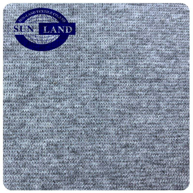 sportswear T- shirts lady dress baby sleepwear knitted marls grey cotton spandex 1x1 rib fabric