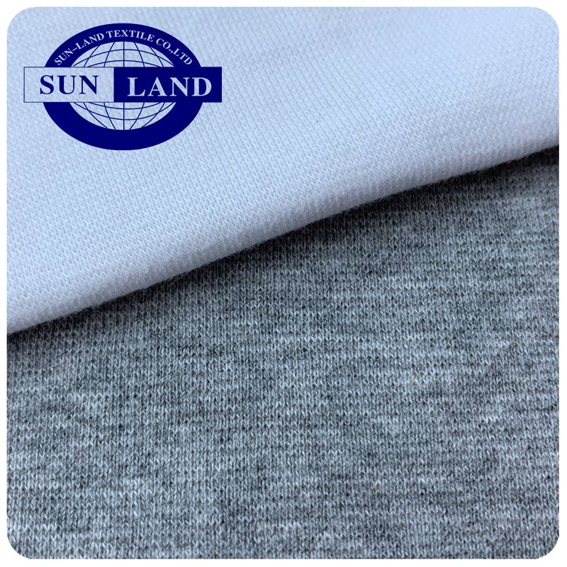 sportswear T- shirts lady dress baby sleepwear knitted marls grey cotton spandex 1x1 rib fabric