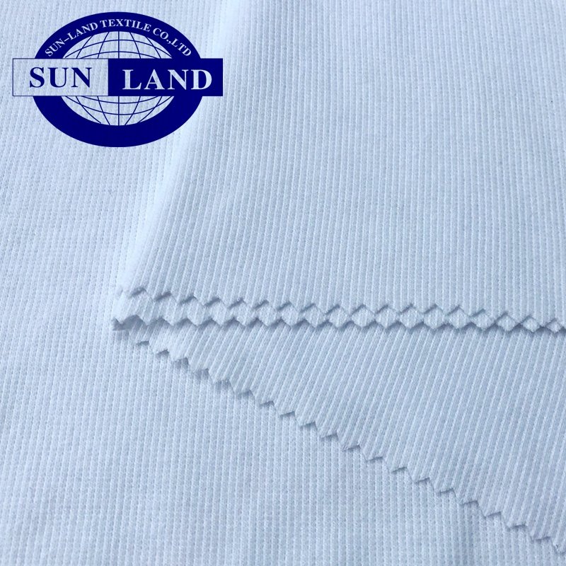 sportswear T- shirts lady dress baby sleepwear knitted marls grey cotton spandex 1x1 rib fabric