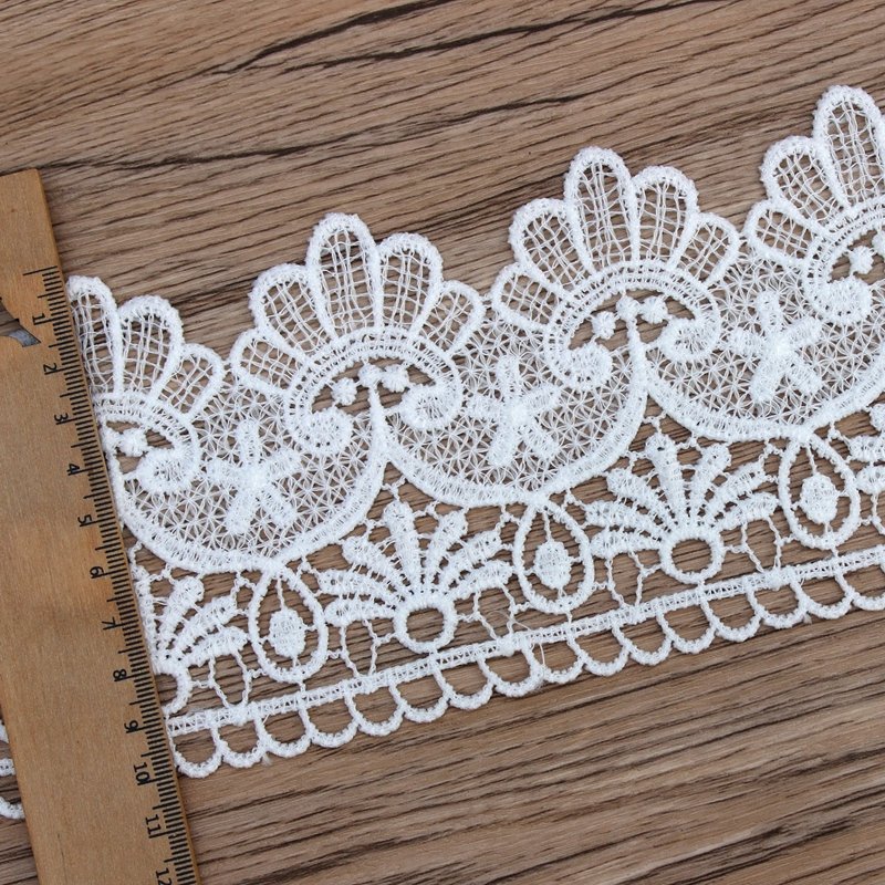 Zeal Width 9Cm Water Soluble White Milk Silk Embroidered Lace Ribbons Fabric Trim Diy Sewing Handmade Craft Materials