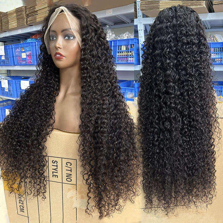 28inch HD Lace Full Virgin Brazilian Human Hair Wigs Deep Wave Curly Transparent Lace Front Human Hair Wigs for Black Women