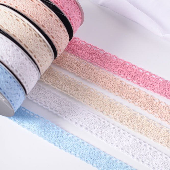 Factory direct sale stock lace cotton ribbon for flower packaging
