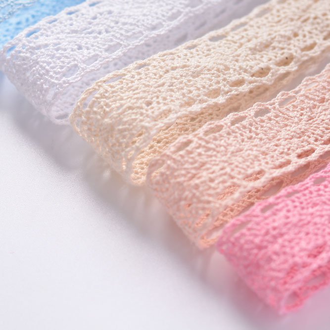 Factory direct sale stock lace cotton ribbon for flower packaging