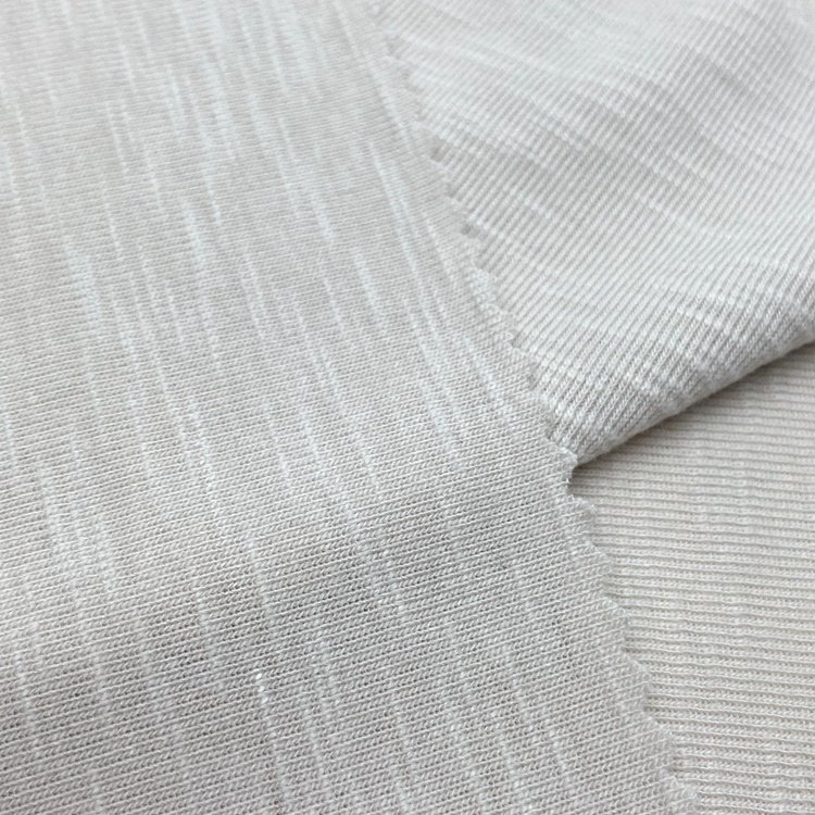 Thick 1x1 rib 68% polyester 27% rayon 5% spandex knitted custom 310GSM slub ribbed jersey fabric for loungewear