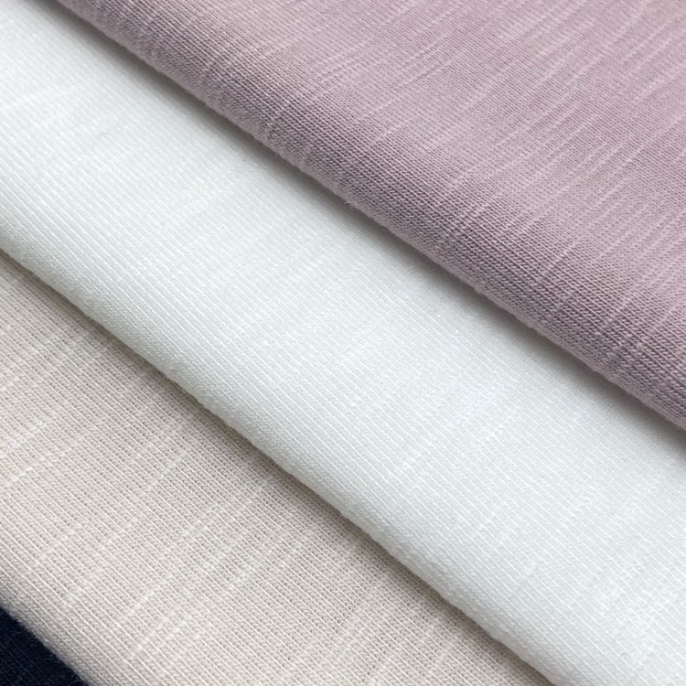 Thick 1x1 rib 68% polyester 27% rayon 5% spandex knitted custom 310GSM slub ribbed jersey fabric for loungewear