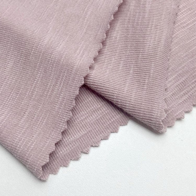 Thick 1x1 rib 68% polyester 27% rayon 5% spandex knitted custom 310GSM slub ribbed jersey fabric for loungewear
