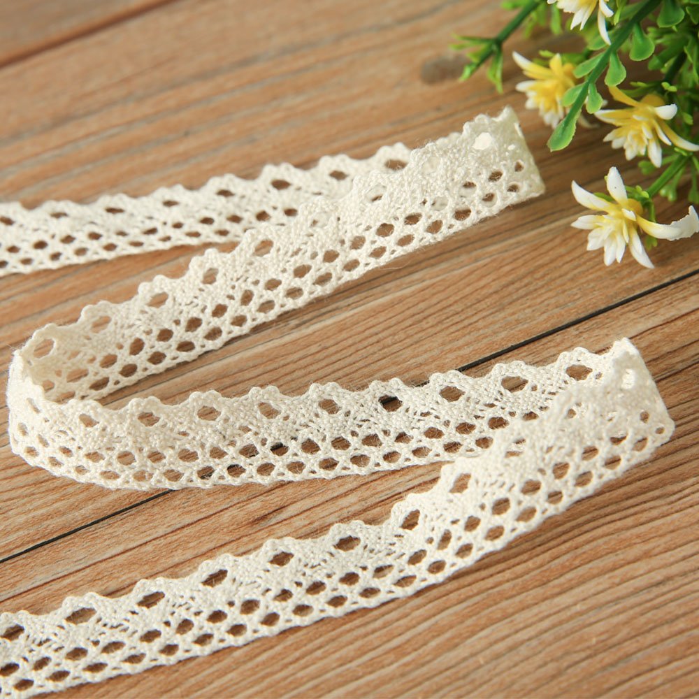 Wholesale factory soft 100% cotton border trim lace Crochet lace trim for women dress