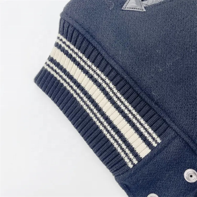 Manufacturer custom wool stripe rib knit cuff hem fabric clothing accessory