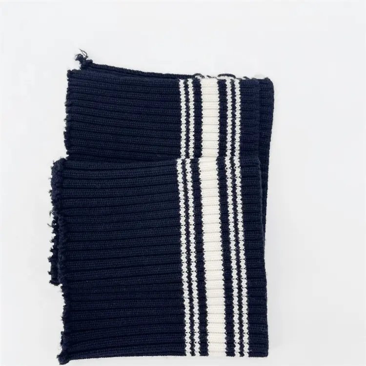 Manufacturer custom wool stripe rib knit cuff hem fabric clothing accessory