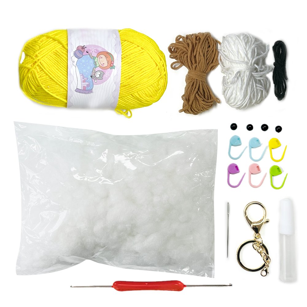 Oem Full Set Wobbles Animal Diy Crochet And Knitting Starter Kit With Crochet Hooks Yarn Set
