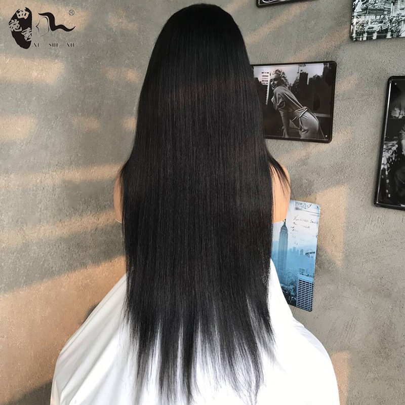 XISHIXIUHAIR 22-30inch Human hair Extension Blend Wig Lace Front,Brazilian Human Hair Frontal Wig ,Brazilian Hair Virgin Frontal