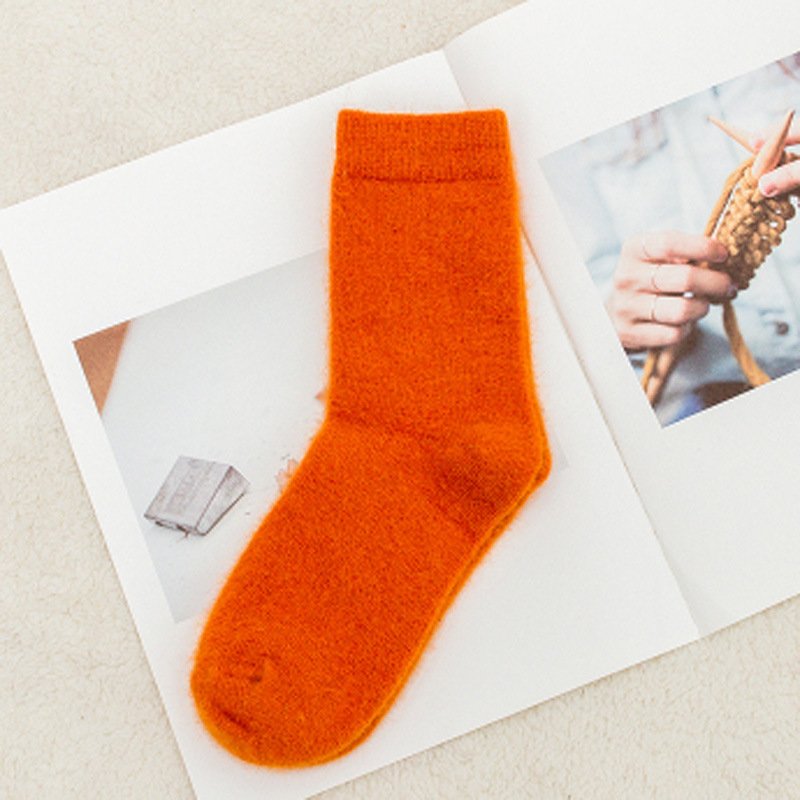 Customized Colorful Winter For Women Girls Millennium Thick Slouch Hand Knitted Wool Sock
