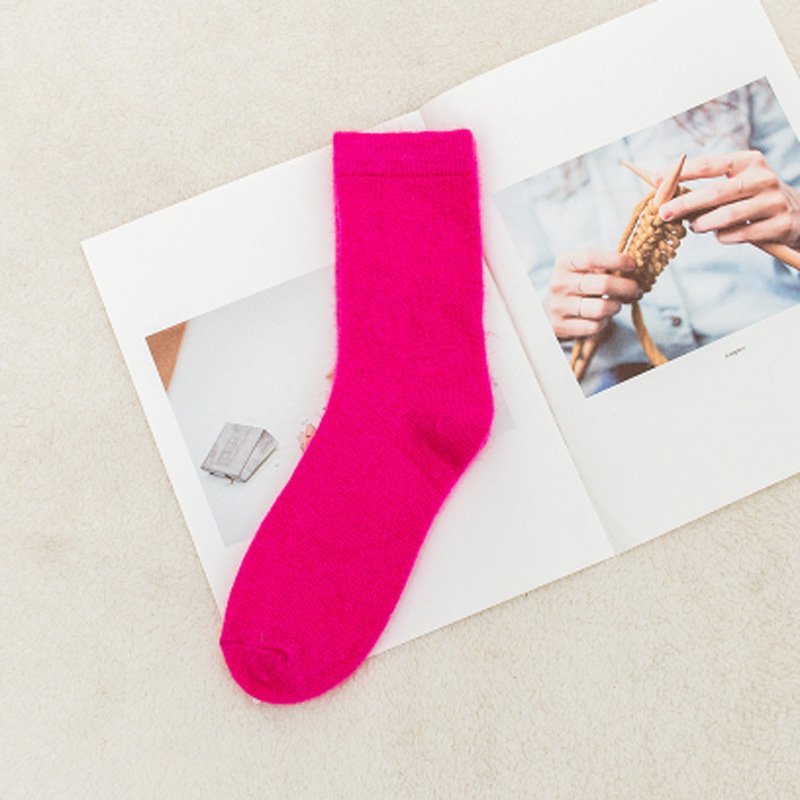 Customized Colorful Winter For Women Girls Millennium Thick Slouch Hand Knitted Wool Sock