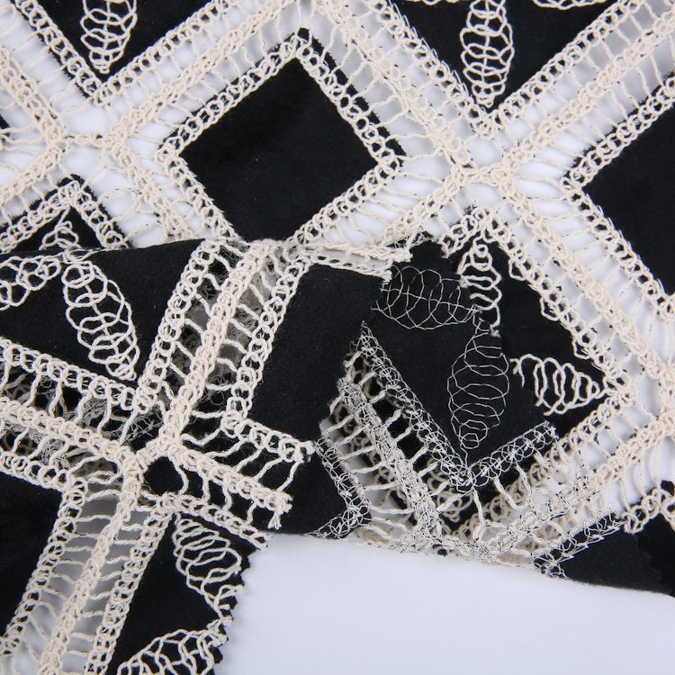 HA-18063 Factory price luxury laser cut cord chemical embroidery lace fabric for garment