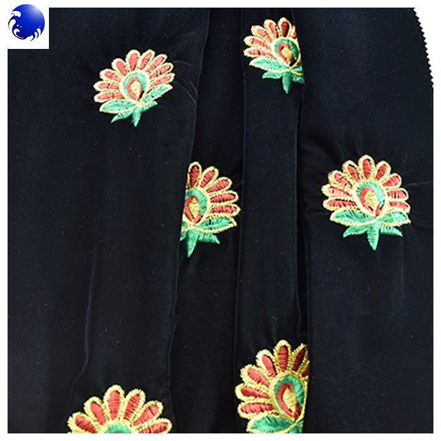 china no elasticity Beautiful embroidery design micro velvet 5000 fabric for clothing