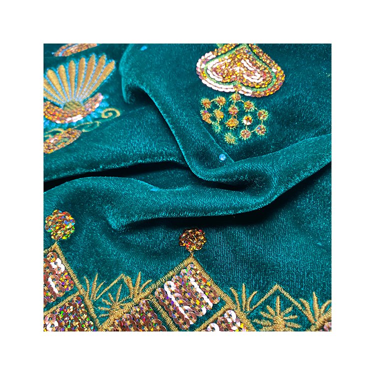 china no elasticity Beautiful embroidery design micro velvet 5000 fabric for clothing