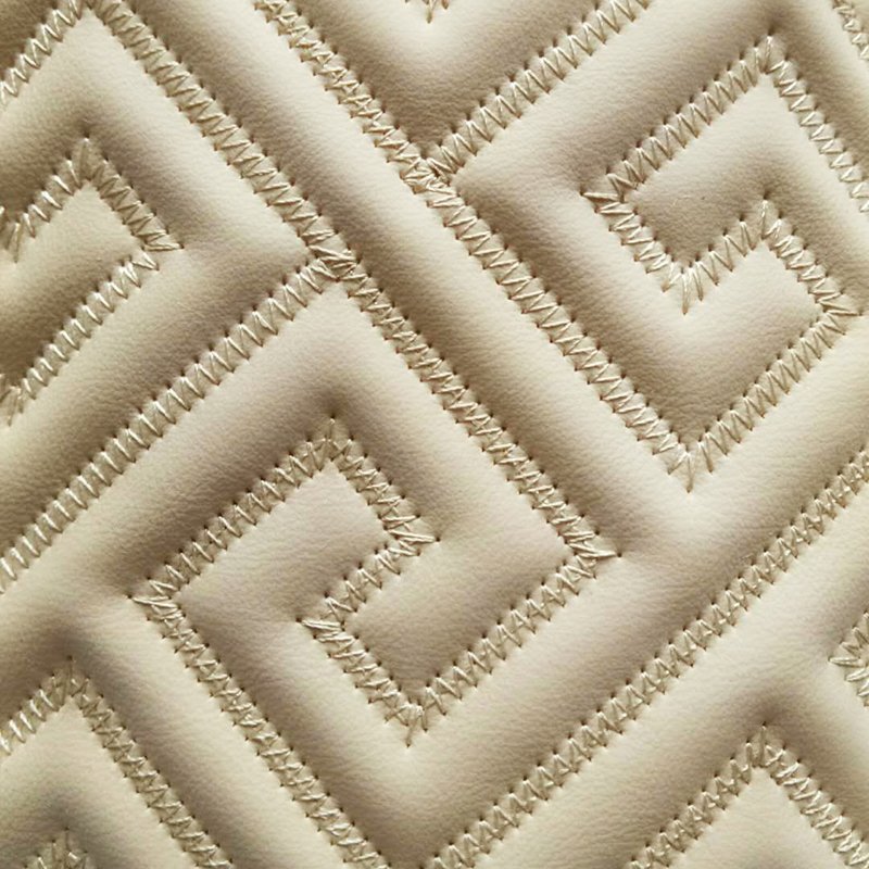 Embroidery Faux Leather Quilted Fabric With Sponge Backing For Car Mats