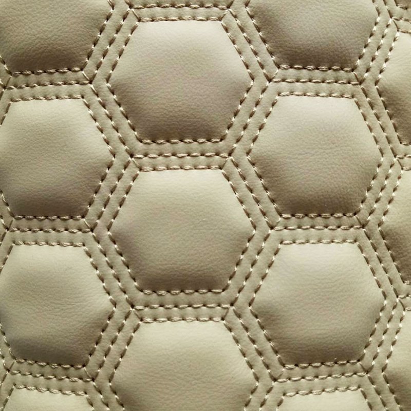 Embroidery Faux Leather Quilted Fabric With Sponge Backing For Car Mats