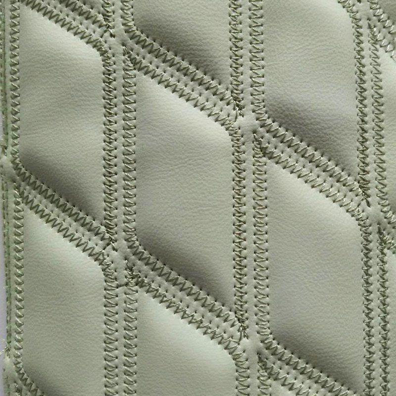 Embroidery Faux Leather Quilted Fabric With Sponge Backing For Car Mats