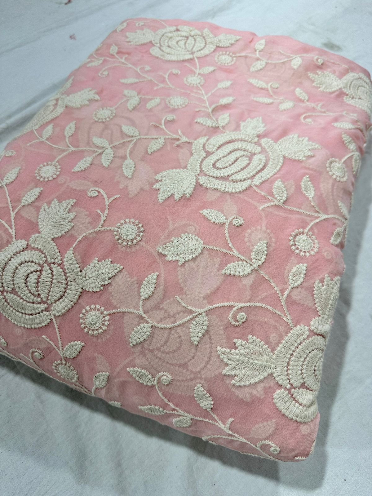 New Arrival Viscose Georgette Embroidery Fabric for Apparel Dancewear Dress Making from Indian Exporter