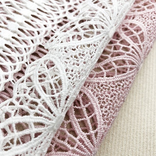 HA-17187 Water soluble Chemical embroidered lace eyelet fabric wedding