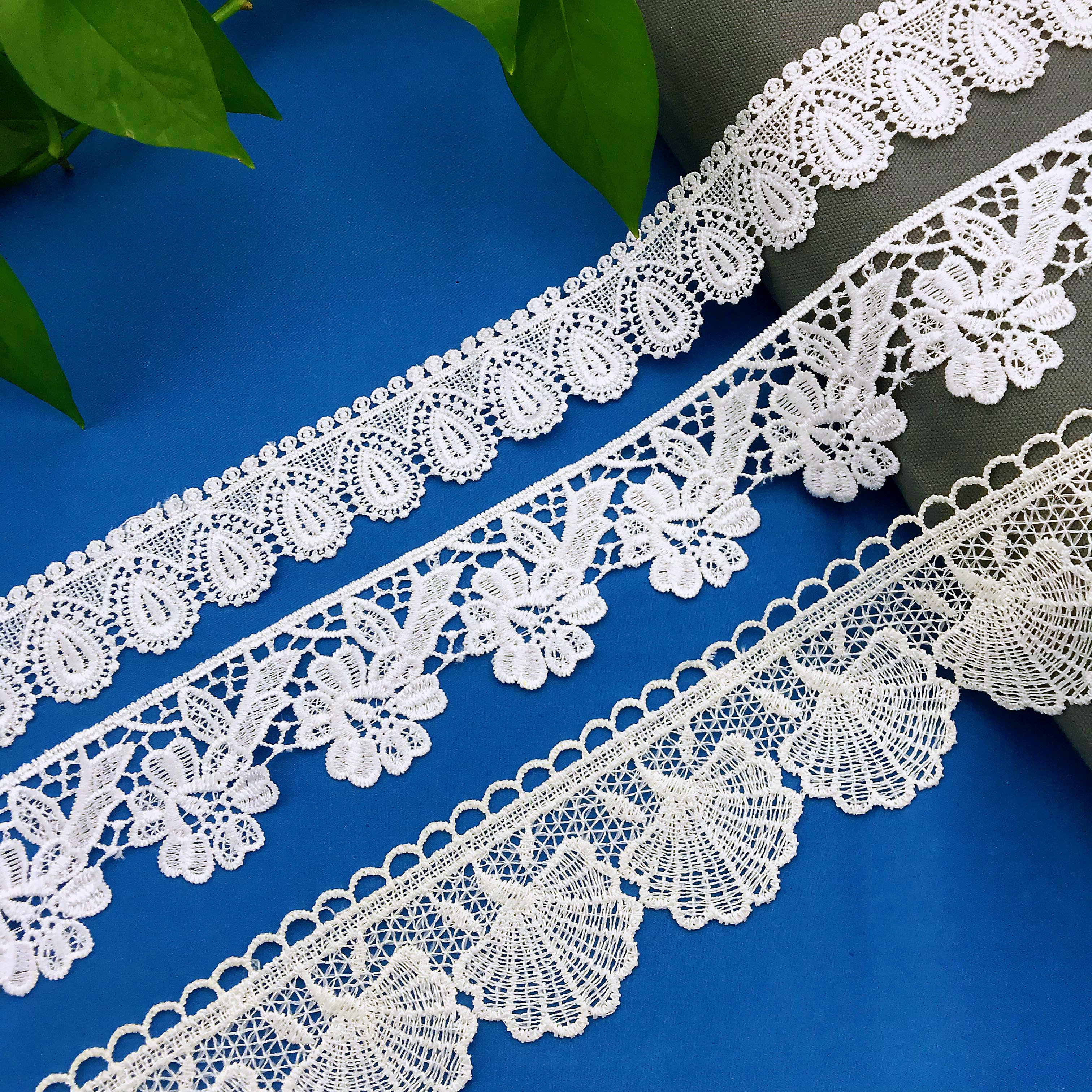 Factory Wholesale Polyester Flower Lace Trimming Accessories For Dress Home Textile Decoration