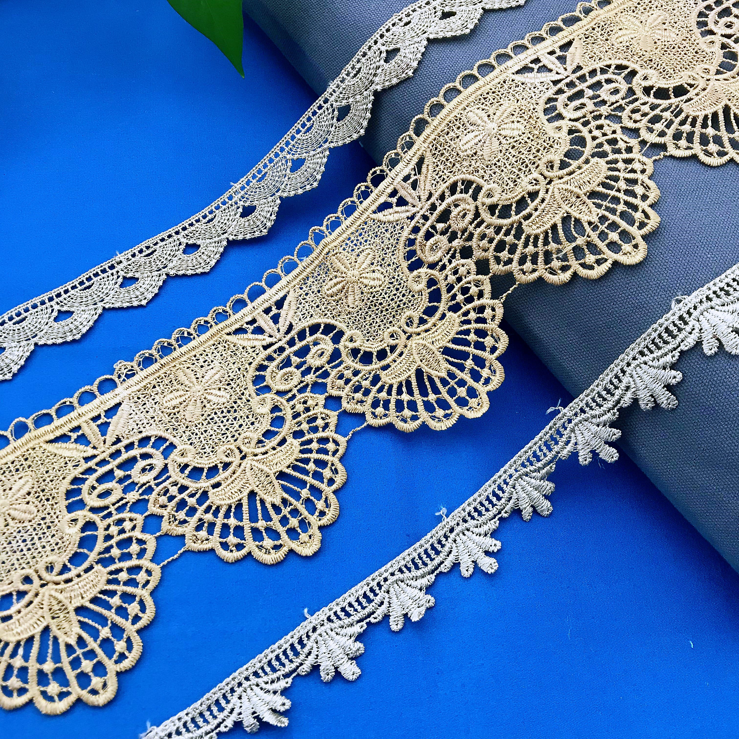 Factory Wholesale Polyester Flower Lace Trimming Accessories For Dress Home Textile Decoration