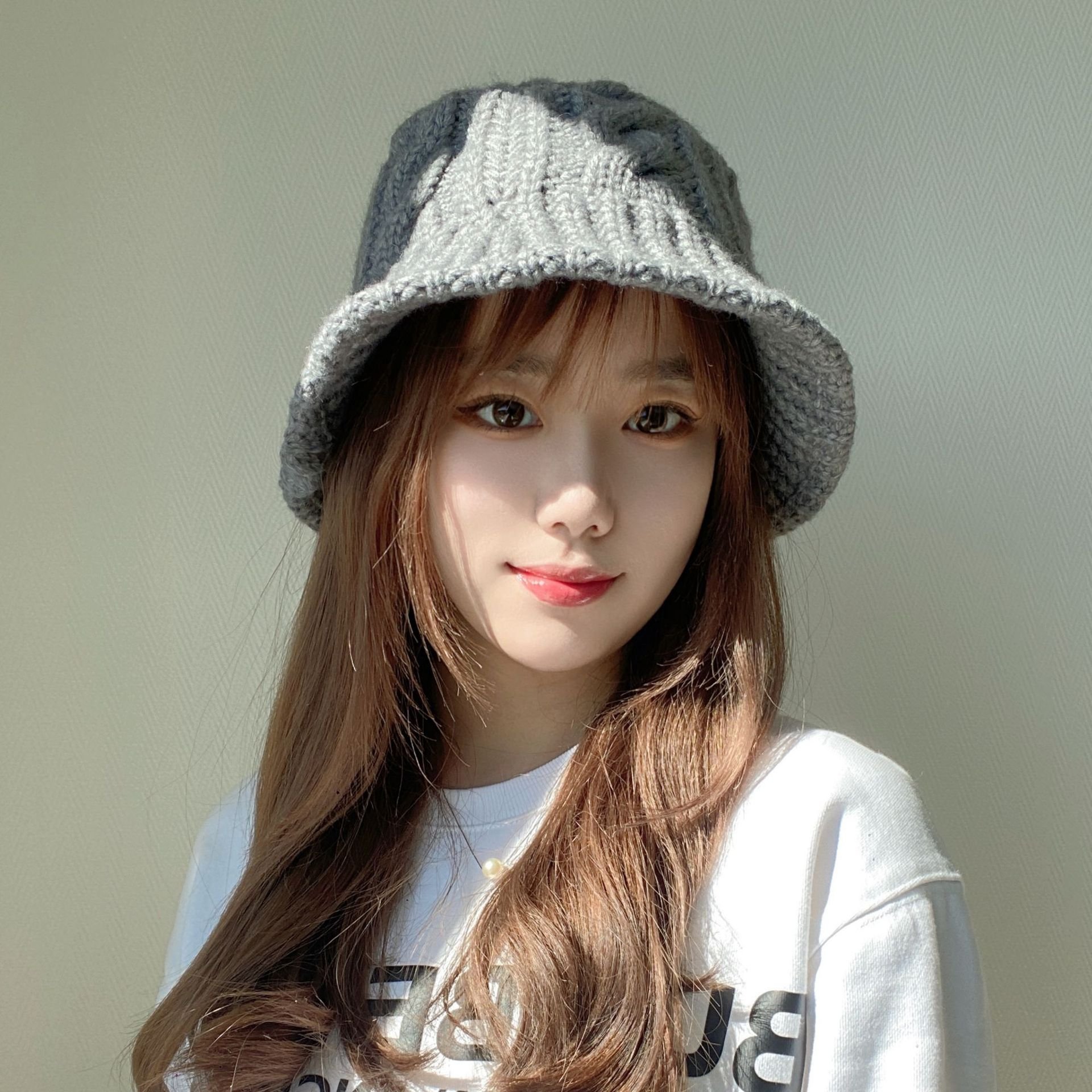 Vintage Winter Warm Baggy Thick Cable Acrylic Knit Ribbed Handmade Crochet Fisherman Bucket hat
