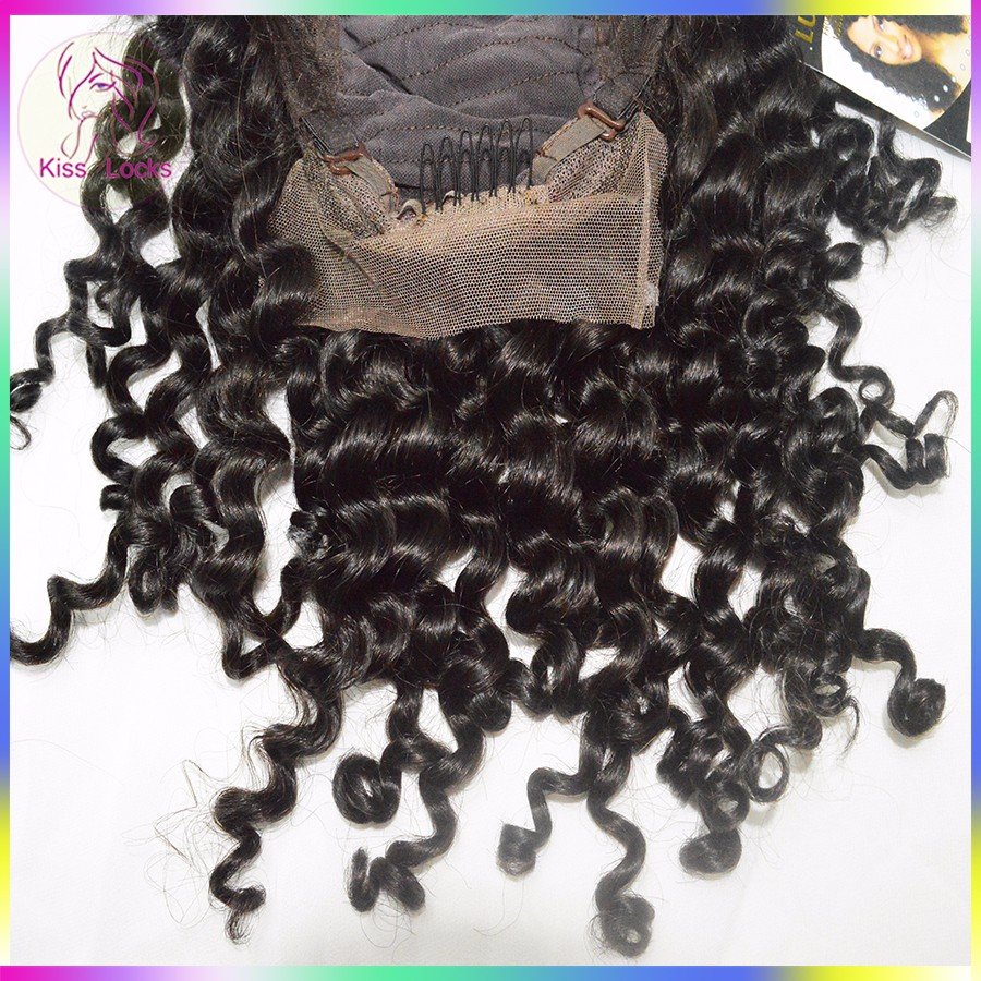 10A Partial Deep Wave Curly Lace Front Wig With Virgin Human Hair materials Size Small Cap-Medium Cap in stock