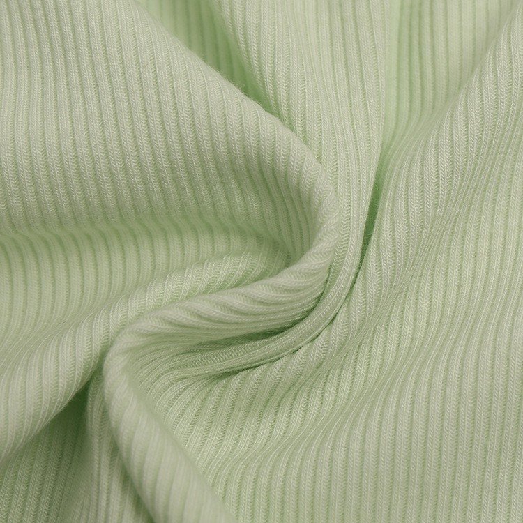 High Quality 2*2 Rib Knit Cotton Spandex Baby Fabric Soft Textile Raw Material for Batik Pattern Baby Clothing Shirts Bags