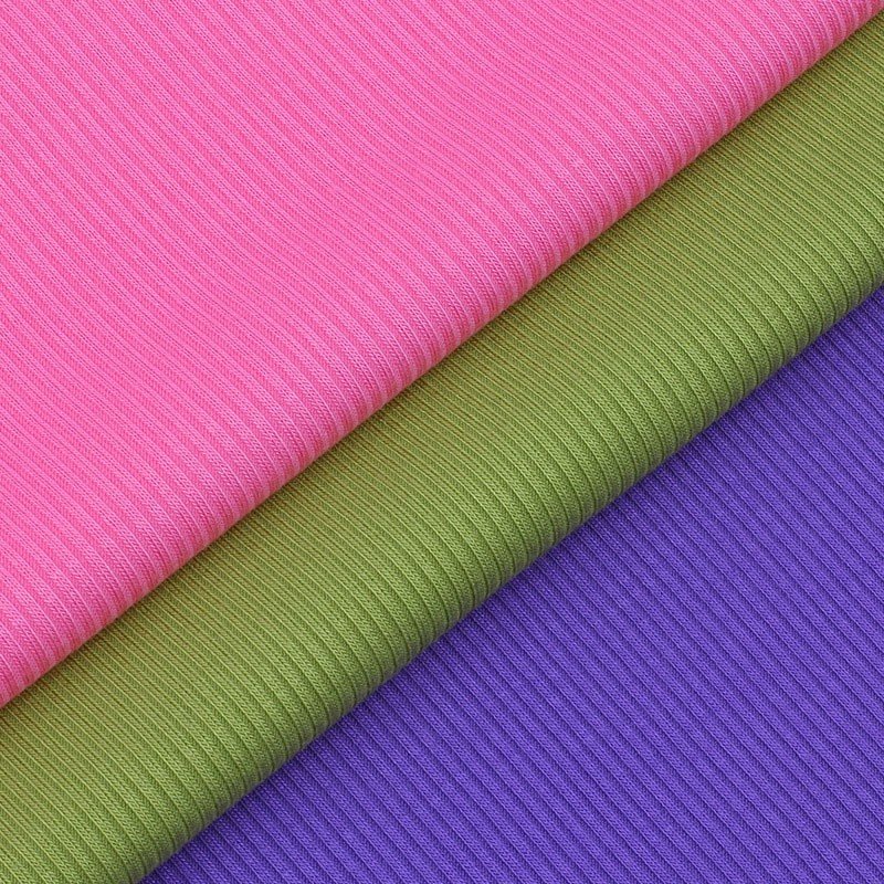 High Quality 2*2 Rib Knit Cotton Spandex Baby Fabric Soft Textile Raw Material for Batik Pattern Baby Clothing Shirts Bags