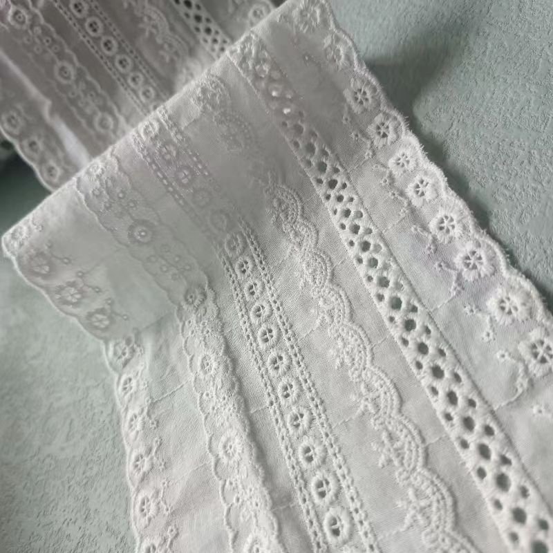 Width 9cm 100% cotton retro design cotton eyelet lace trim feel soft for home textile evening underwear wedding and so on