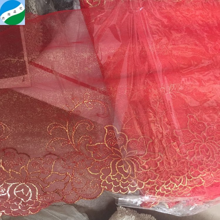 Embroidery Stock with Dresses Borders Fabric Hot-selling Lace 100% Polyester Mesh Knitted Not Support Eco-friendly