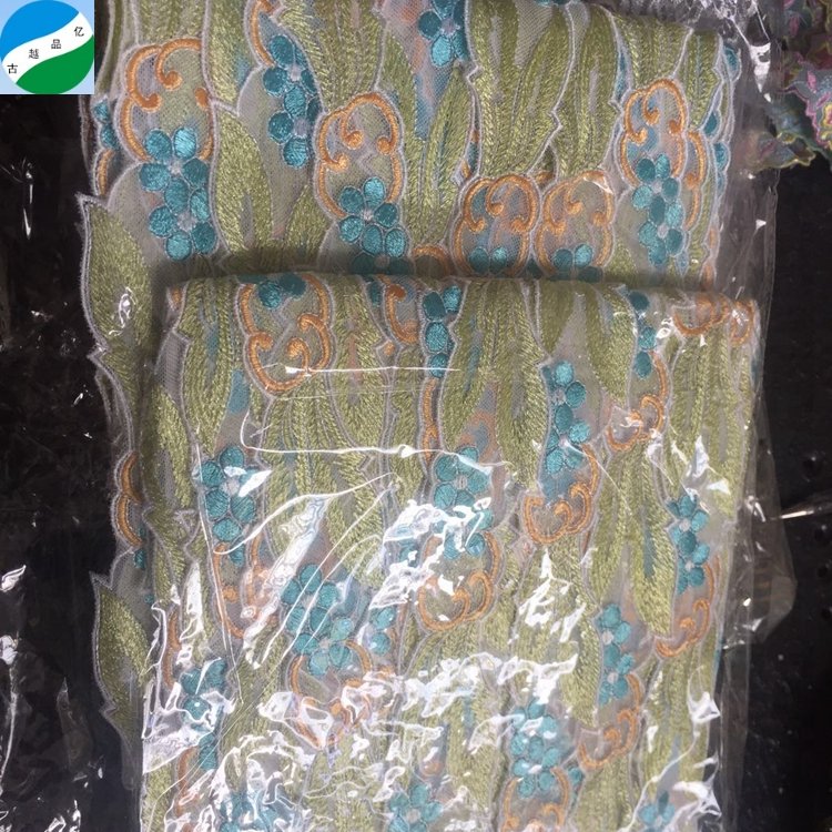 Embroidery Stock with Dresses Borders Fabric Hot-selling Lace 100% Polyester Mesh Knitted Not Support Eco-friendly