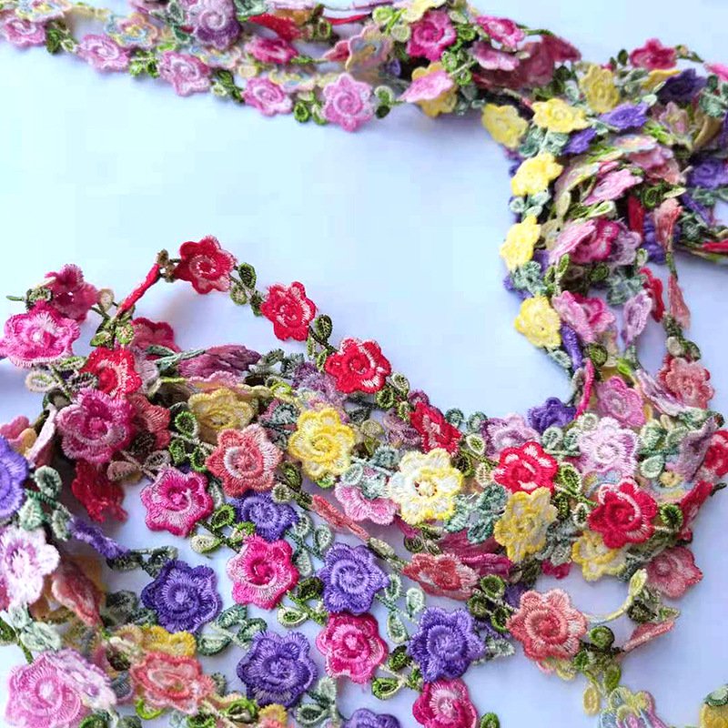 Wholesale Factory Cotton Floral Eyelet Embroidered Lace Trim with Assorted Patterns for DIY