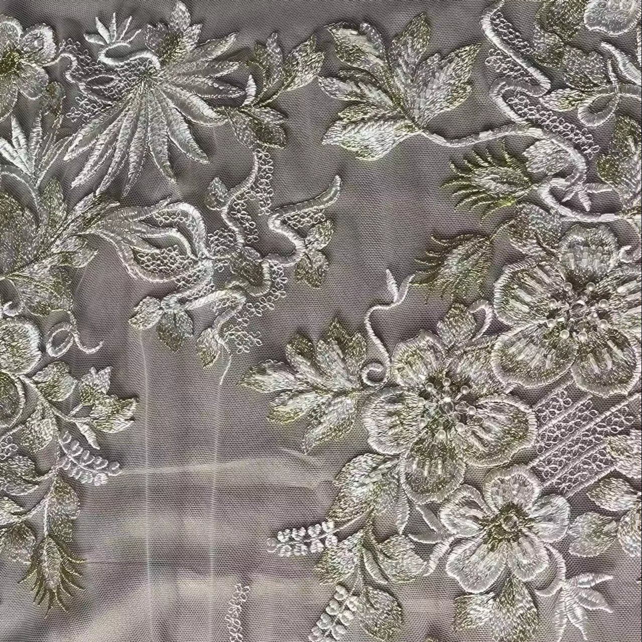 Best sale white embroidery fabric 25cm wide broderie anglaise golden flower lace fabric