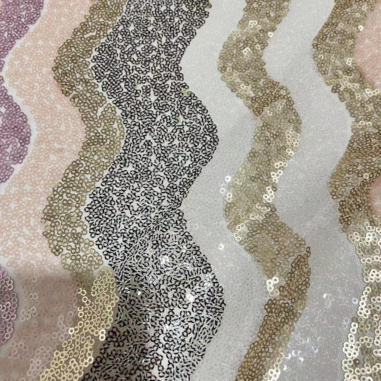 designs sequin embroidery fabric oem bridal embroidery lace fabric for women party dress