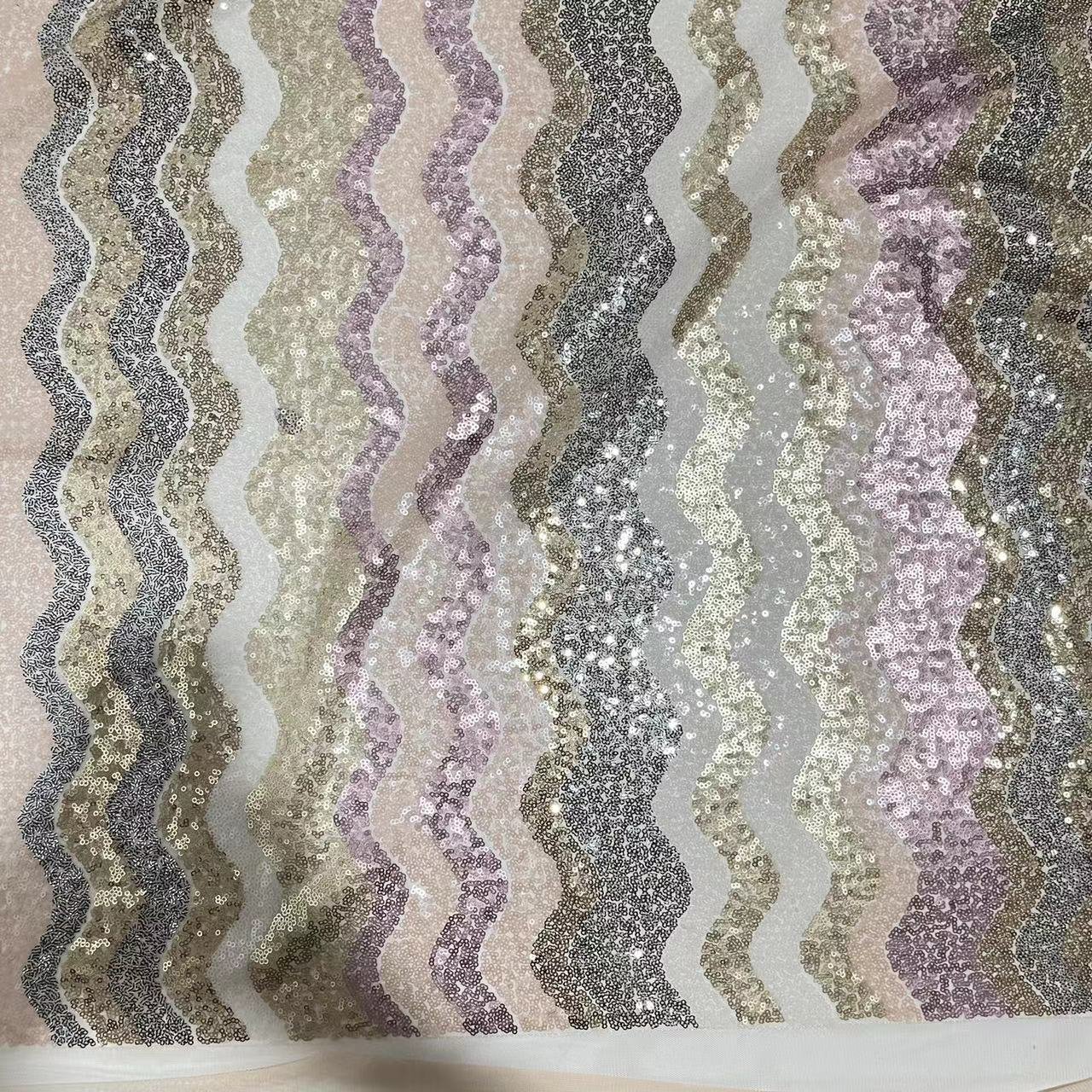 designs sequin embroidery fabric oem bridal embroidery lace fabric for women party dress