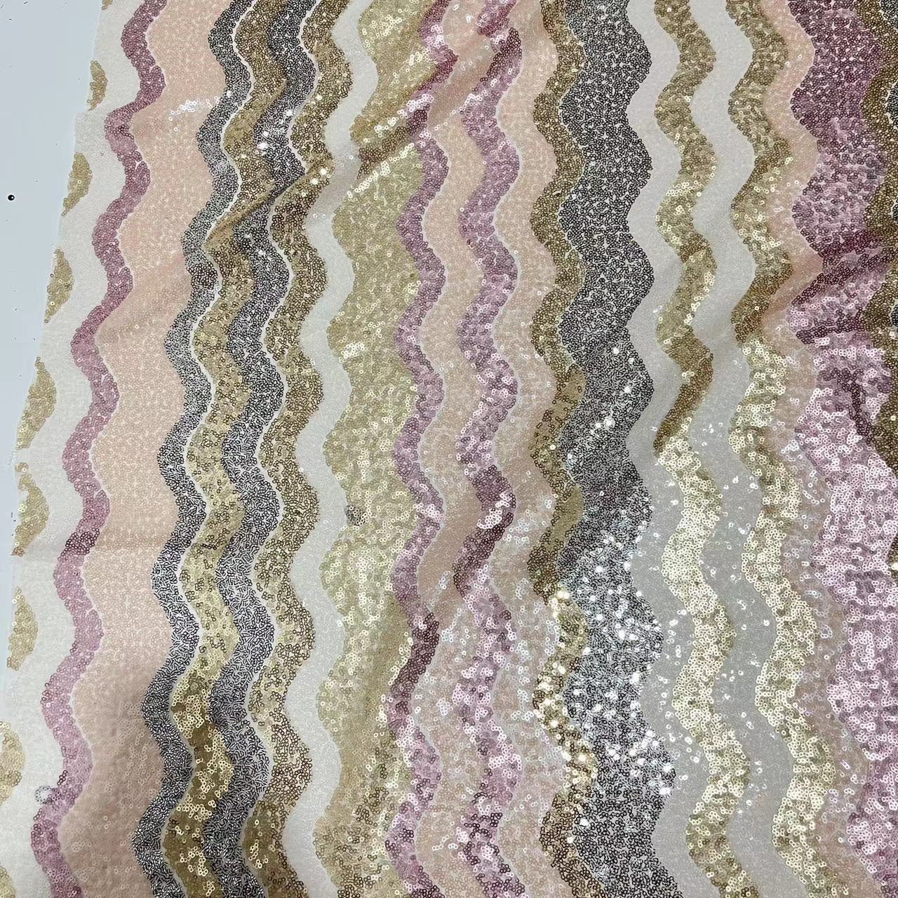 designs sequin embroidery fabric oem bridal embroidery lace fabric for women party dress
