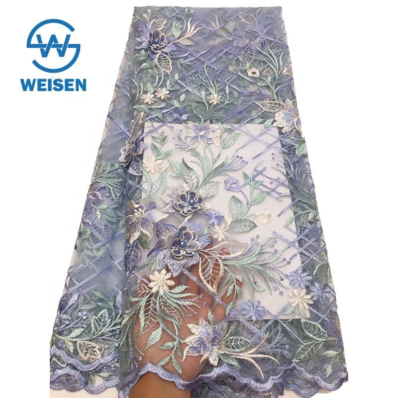 Bead Embroidery Beaded Lace 2019 Mesh Applique 3d Flower Embroidered Fabric