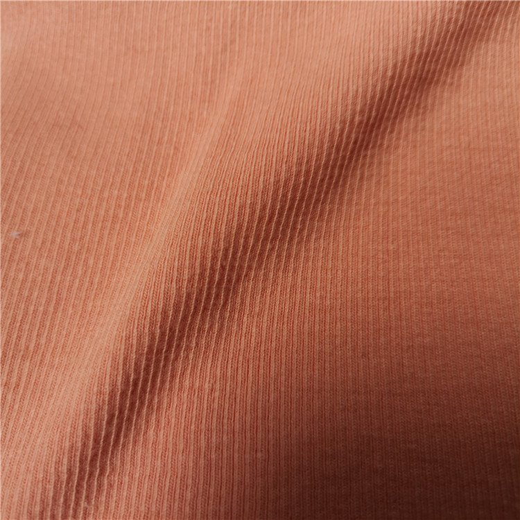 Custom Rib Fabric 3*3 3*4 4*4 Rib Organic Cotton Spandex Ribbing Knitted 2x2 Rib Fabric
