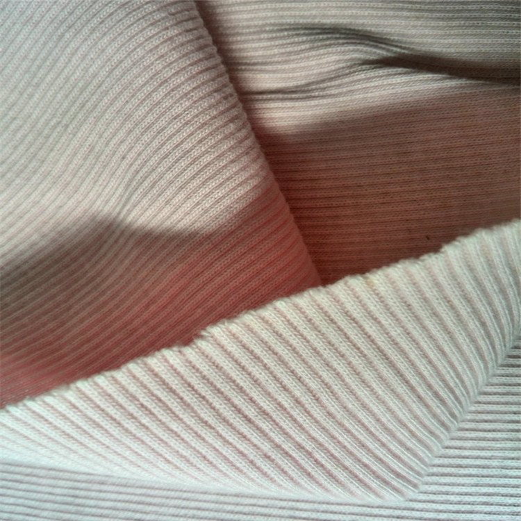 Custom Rib Fabric 3*3 3*4 4*4 Rib Organic Cotton Spandex Ribbing Knitted 2x2 Rib Fabric