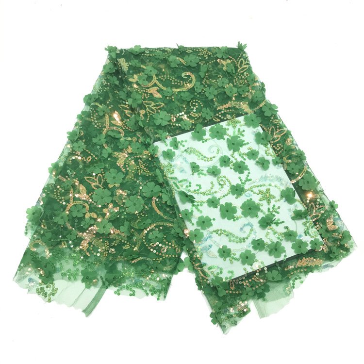 Indian fabric Laser 3D embroidery fabric dress improved luggage DIY gauze wedding dress Embroidered textiles and fabric