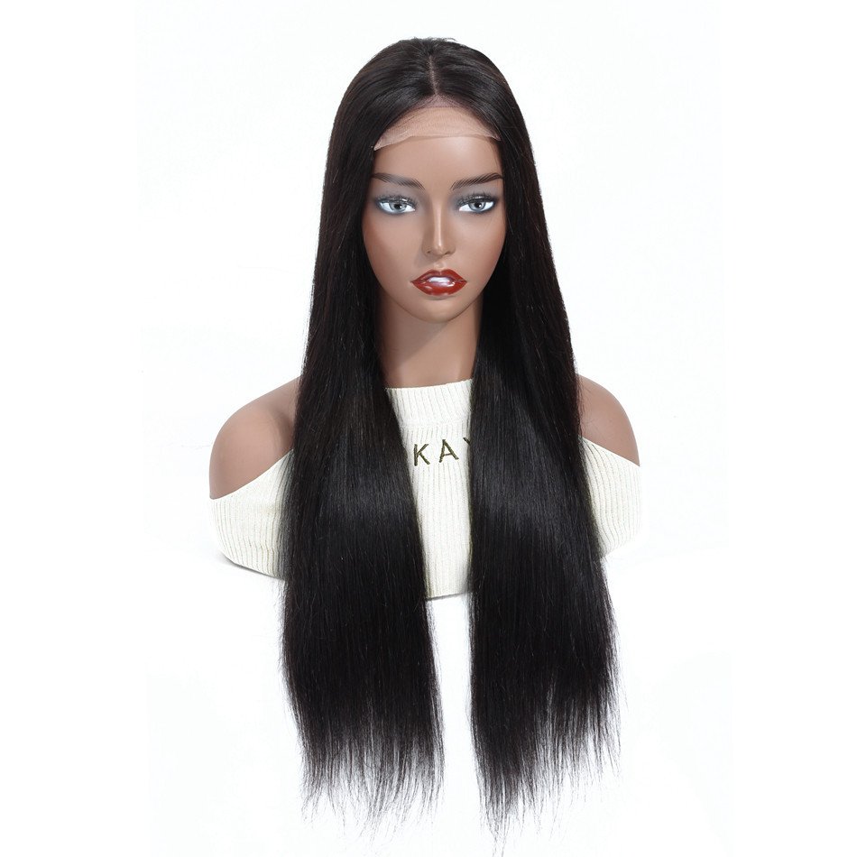 Cheap Raw Peruvian Hair Bone Straight Human Hair HD Transparent Lace Front Wigs Human Hair 4X4 Lace Closure Wigs For Black Women