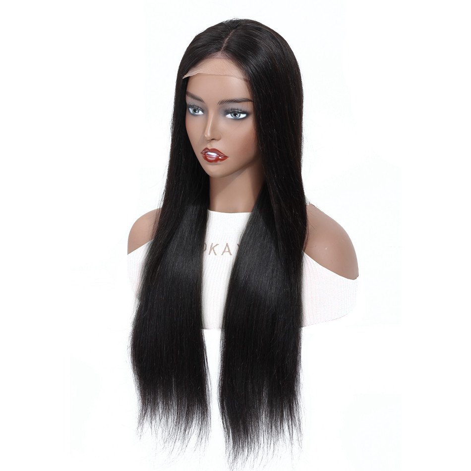Cheap Raw Peruvian Hair Bone Straight Human Hair HD Transparent Lace Front Wigs Human Hair 4X4 Lace Closure Wigs For Black Women