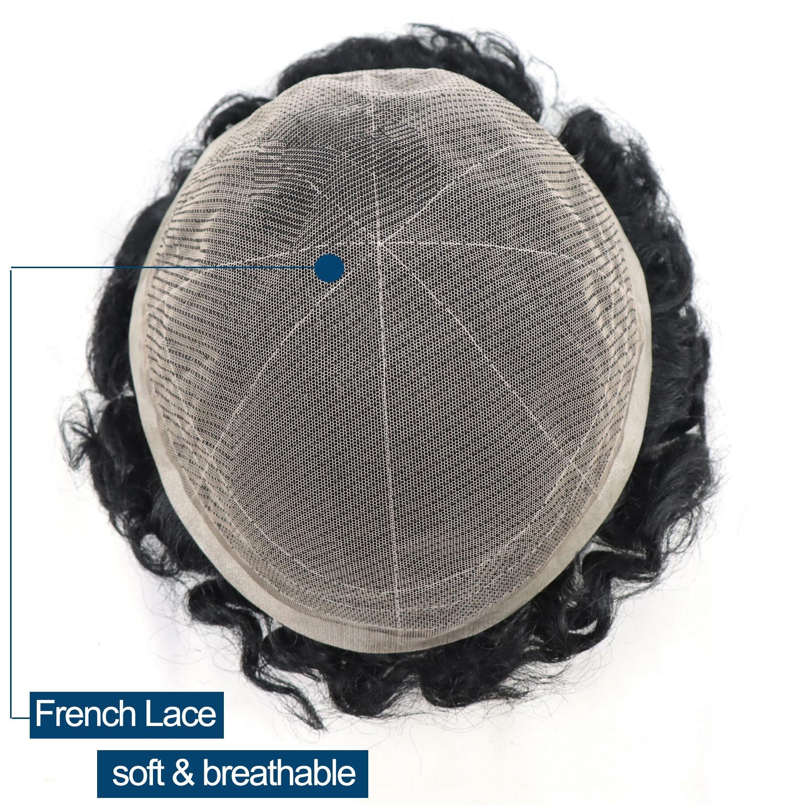Full French Lace Human Hair Replacement System Fashion Afro Kinky Curl 4mm 6mm 8mm 10mm Toupee Wig Afro Wave Hair Unit For Men