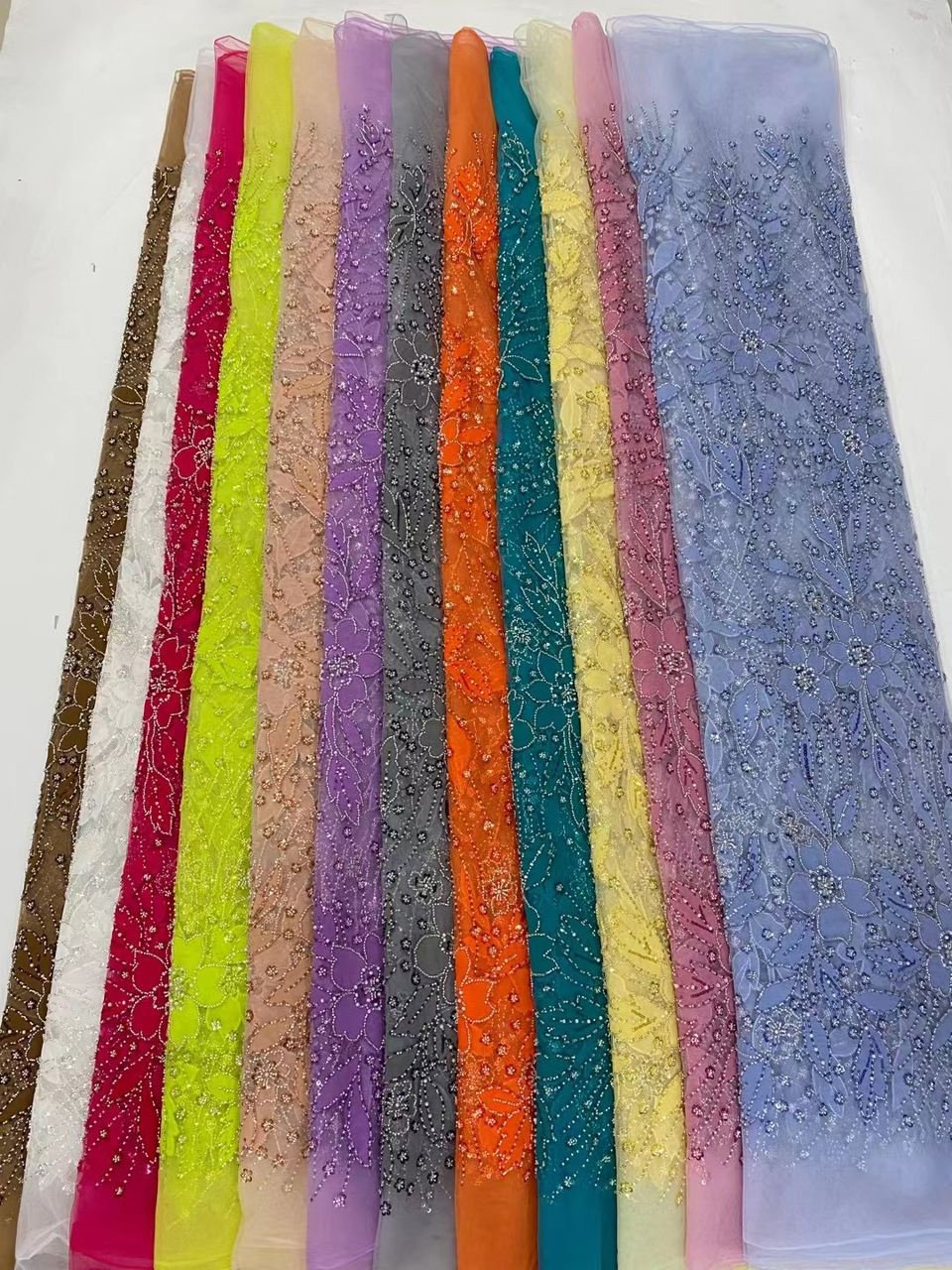 HFX Luxury African 3D Flower Embroidery Type Fabric Lace 2023 Latest Glitter French Tulle Lace Fabric For Wedding Evening Dress