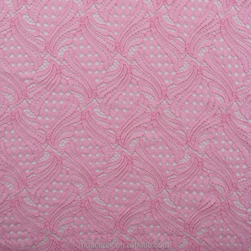 2023 Newest African Lace Pink Cotton Lace Dress Fabric