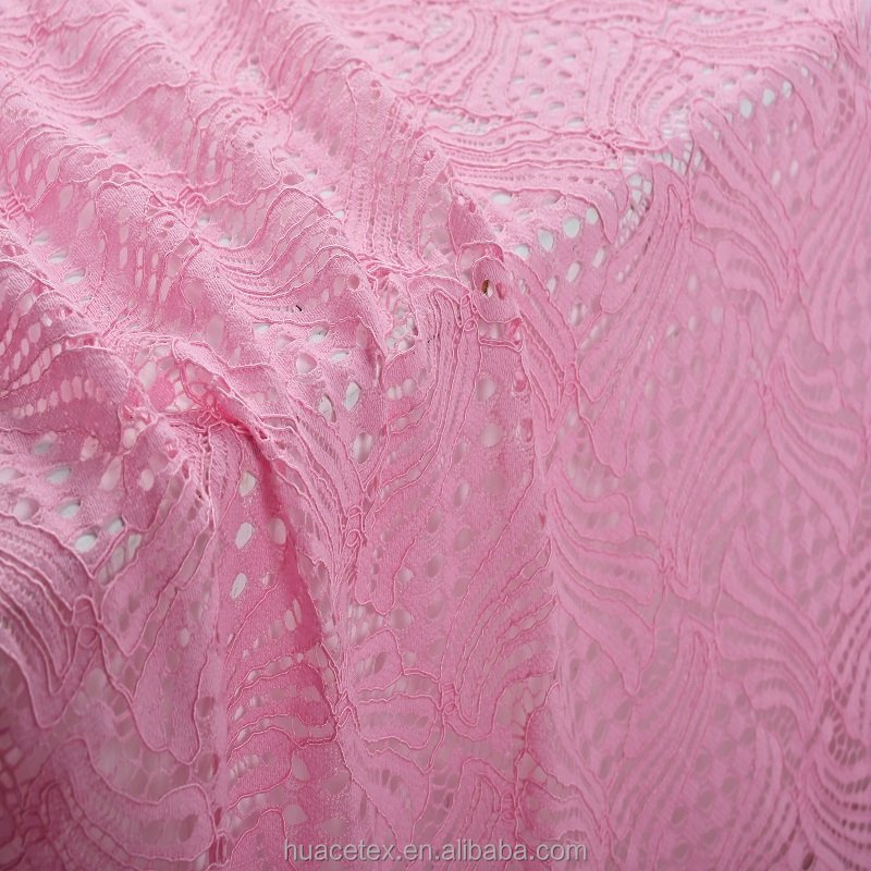 2023 Newest African Lace Pink Cotton Lace Dress Fabric
